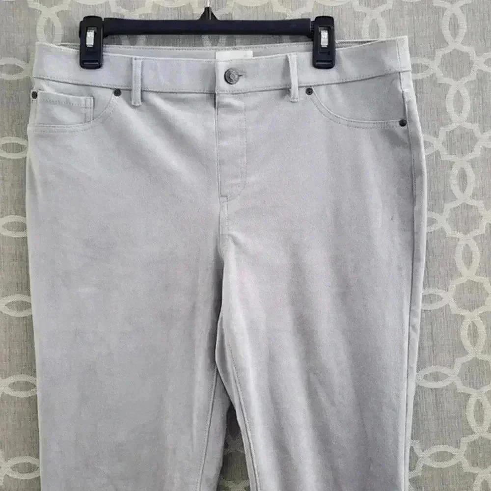 Chico's‎ Faux Suede leather Ankle Dress Pants Gray Women's 1/ 8 - Picture 4 of 9